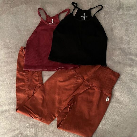 Free People Happiness Runs Long Tanks & Free People Good Karma Legging MSRP $168